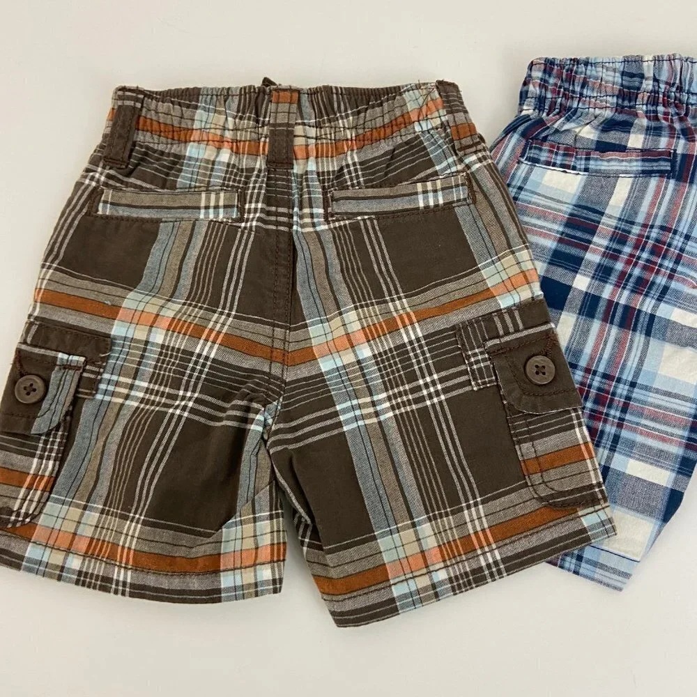 Gymboree Boys Plaid‎ Cargo Shorts 3-6M NWT